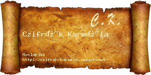 Czifrák Karméla névjegykártya